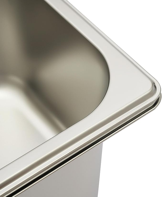 Ice Food Serving Display Tray, 3.59QT Stainless Steel Ice Serving Tray with Clear Roll Top Cover Condiment Dispenser Cooling Food Buffet Dishes
