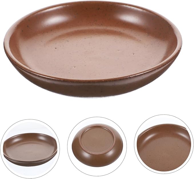 Mikinona Ceramic Serving Tray Round Appetizer Plate for Snacks Dips and Sauces Sturdy Earthenware for Parties and Restaurants 10-inch Size
