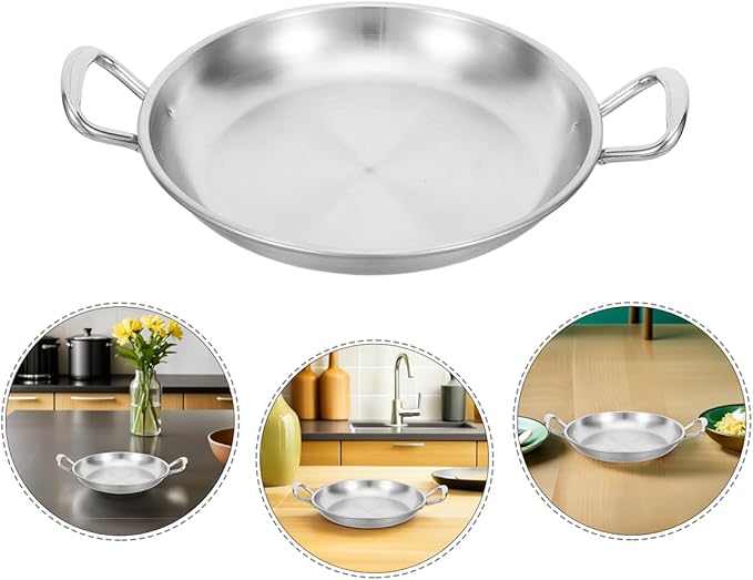 STOBAZA Stainless Steel Serving Tray with Double Handles 7.16X5.59 Inch Multipurpose Seafood Plate for Fried Chicken Snacks Home Kitchen Restaurant