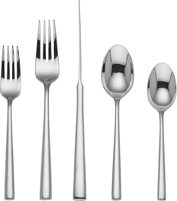 Kate Spade New York Malmo 5-Piece Flatware Set, 0.9 LB, Stainless Steel