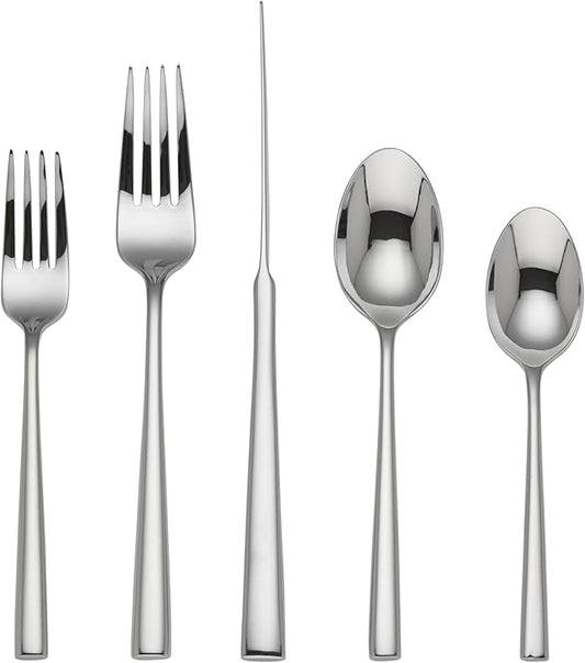 Kate Spade New York Malmo 5-Piece Flatware Set, 0.9 LB, Stainless Steel