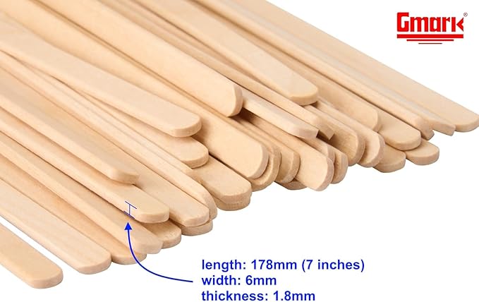 Gmark Coffee Stir Sticks 7" (length 178mm, width 6mm, thick 1.8mm) 1000pc Round End, Eco Friendly Coffee Stirrers Wood for Hot Drinks - Natural Birch Wood GM1116
