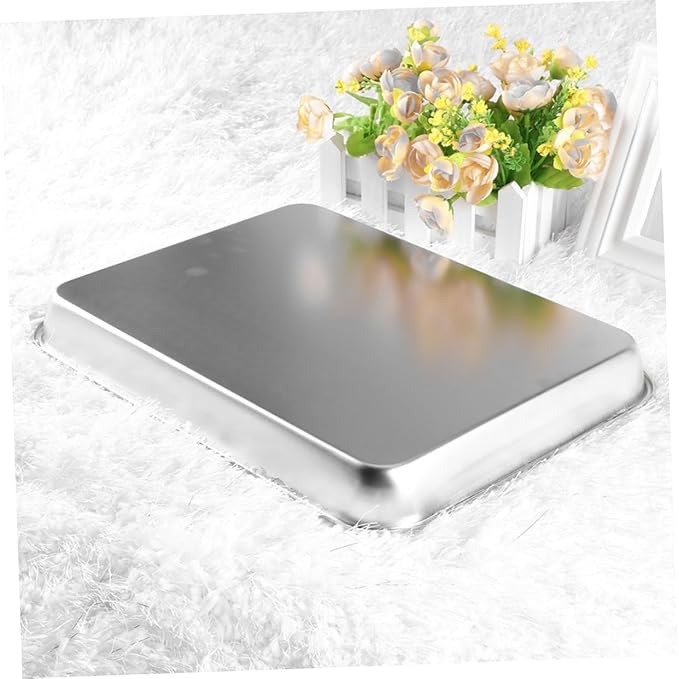 GARVALON Stainless Steel Food Plate Multi-Purpose Serving Tray for Appetizers Snacks Desserts Baking