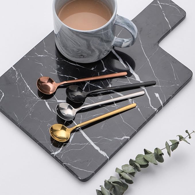 12 PCS Coffee Spoons, 18/8 Stainless Steel Espresso Spoons, 5.2 Inches Vogue Mini Tea Spoons, Cappuccino Stirring Spoons, Small Spoons for Dessert, Ice Cream, Frosted Handle, Sweejar (Silver)