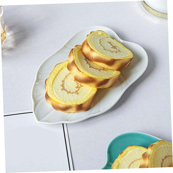 Leaf Shaped Ceramic Snack Plate Elegant Food Tray for Fruits Appetizers and Desserts Lightweight Kitchen Dish for Entertaining Parties and Daily Use