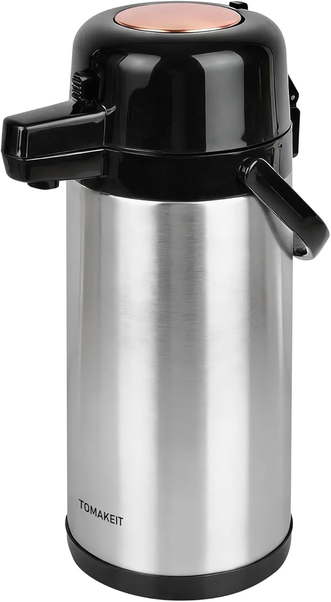 Airpot Coffee Carafe for Keeping Hot,102oz/3L Coffee Dispenser Thermal with Pump,Insulated Stainless Steel Hot Beverage Dispenser for Parties,Thermal Carafe for Hot Drinks Water Tea Chocolate