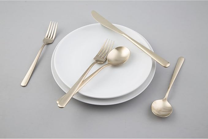Cambridge Silversmiths Lorenn Copper Satin 20-Piece Flatware Set, Service for 4