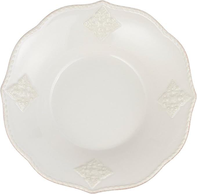 Lenox White French Perle Bead Pasta Bowl, 1.31 LB