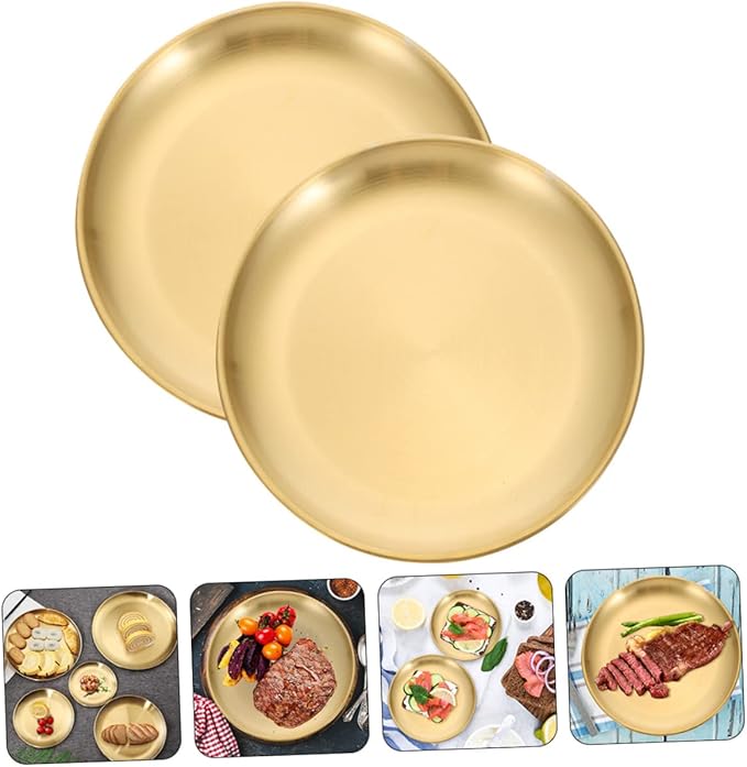 2pcs Multifunctional Barbecue Plate Ring Holder Serving Trays for Home Decor