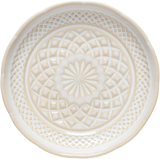 Costa Nova Ceramic Stoneware 6'' Appetizer plate - Cristal Collection White| Microwave & Dishwasher Safe Dinnerware | Food Safe Glazing | Restaurant Quality Dinnerware