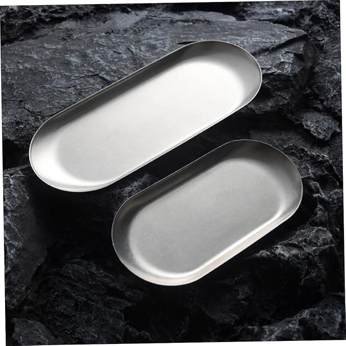Stainless Steel Dinner Plate Divided Serving Platter Silver Trays for Serving Vintage Gold Tray Metal Plates for Eating