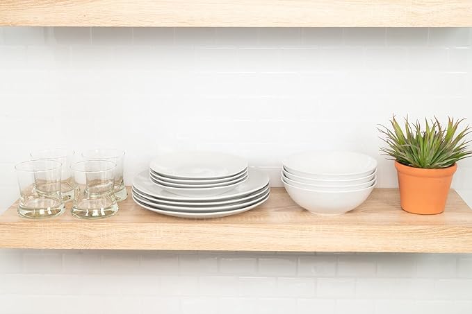 10 Strawberry Street Simply Coupe Dinnerware Set, White, Service for 4 ( 12 Piece)