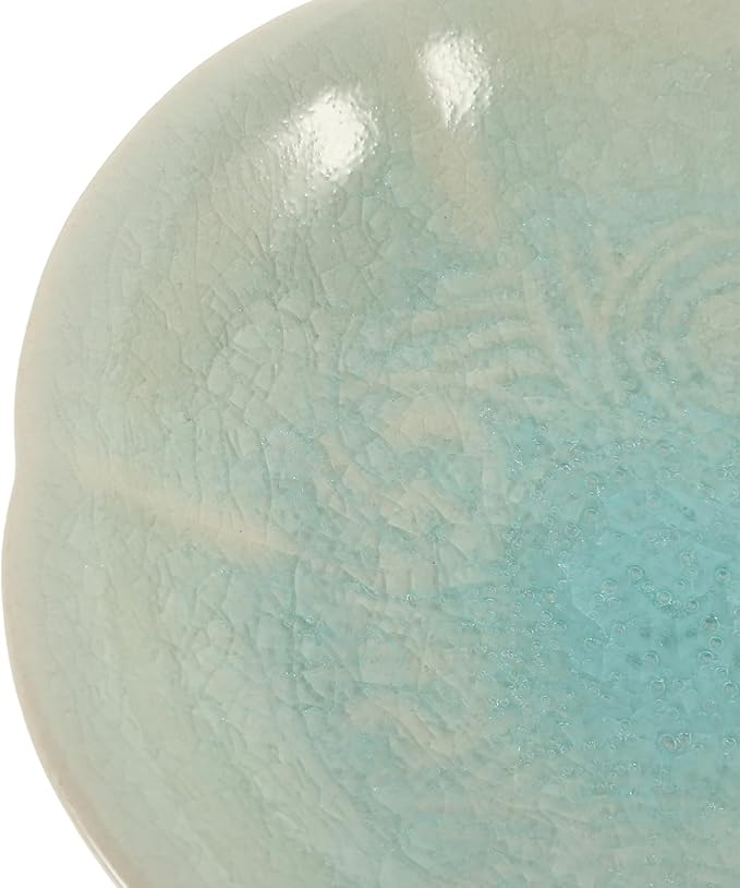 Elegant Pattern Ceramic Plate Dessert Appetizer Serving Smooth Surface for Home Restaurant
