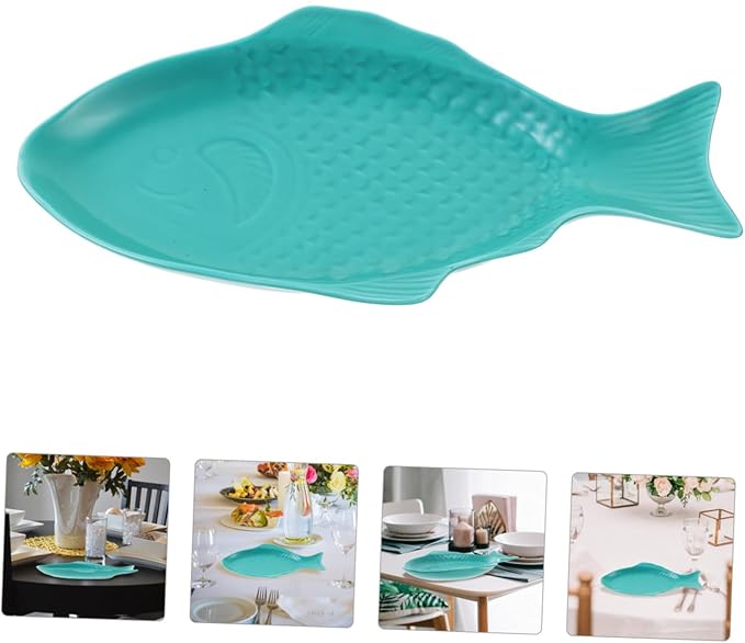 Unique Fish Shape Ceramic Plate Snack Storage for Dinnerware Fish Decor for Home