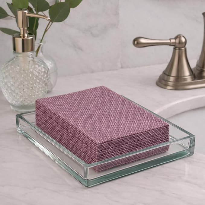 Made in Italy Linen-Feel Disposable Guest Towels - Premium Airlaid Cloth-Like Bathroom Napkins, Soft & Absorbent Luxury Hand Towels, Elegant Dinner Napkins for Parties