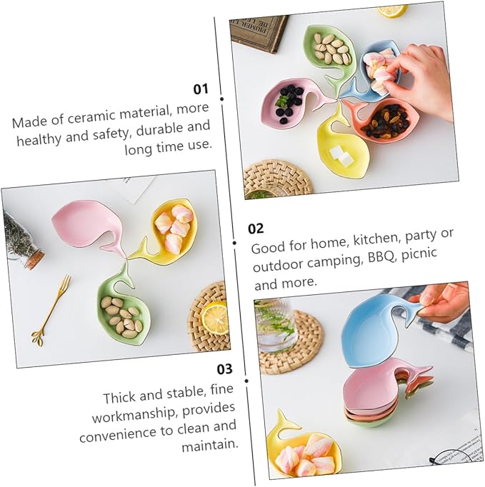 Cabilock 3pcs Seasoning Dishes for Kitchen Condiments Sauce Plates for Dipping Spice Storage and Appetizers Bright Colors Safe for Boys and Girls Random Colors