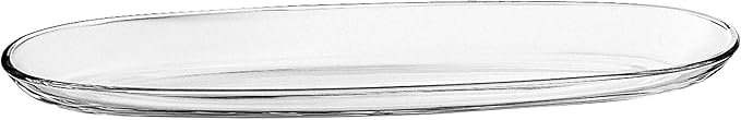 Barski - European Glass - Oval - Serving Tray - Platter - 19.5" Long, 6" Wide - Made in Europe