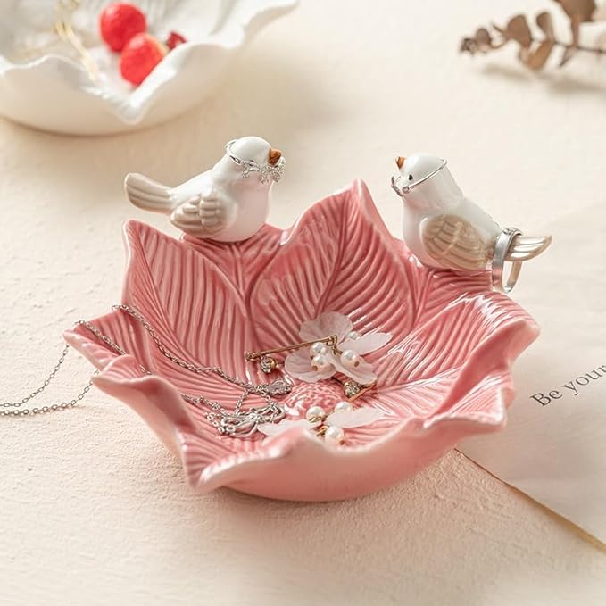 Appetizer Plates Jewelry Key Storage Tray Home Living Room Desktop Tray Ceramic Snack Plate Cheap Plates(A)