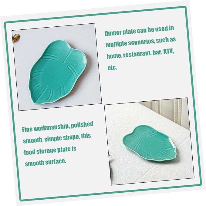 Leaf Shaped Dessert Plate Polished Smooth Food Serving Plate for Appetizer Cake Fruit Multi-function