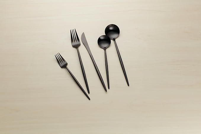 Hampton Forge 894757 Skandia Zephyr Black 45 Piece Flatware Set