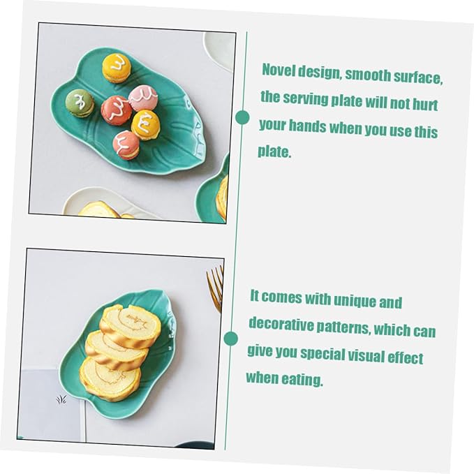Leaf Shaped Dessert Plate Polished Smooth Food Serving Plate for Appetizer Cake Fruit Multi-function