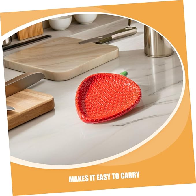 Appetizer Plate: Strawberry Design Ceramic Dessert And Snack Dish - Serving Plate - Strawberry Dish Enhance Dining Experience