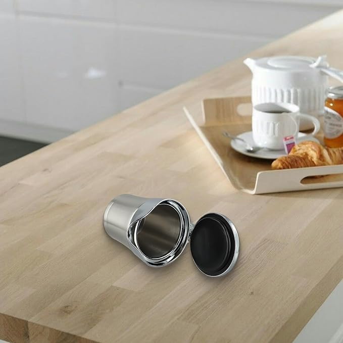 304 Stainless Steel Steak Sauce, Sauce Jug, Double Insulated Gravy Boat, Stainless Steel Sauce Jug With Hinged Lid, Multifunctional Sauce Pot For Gravy Or Cream(750ML)