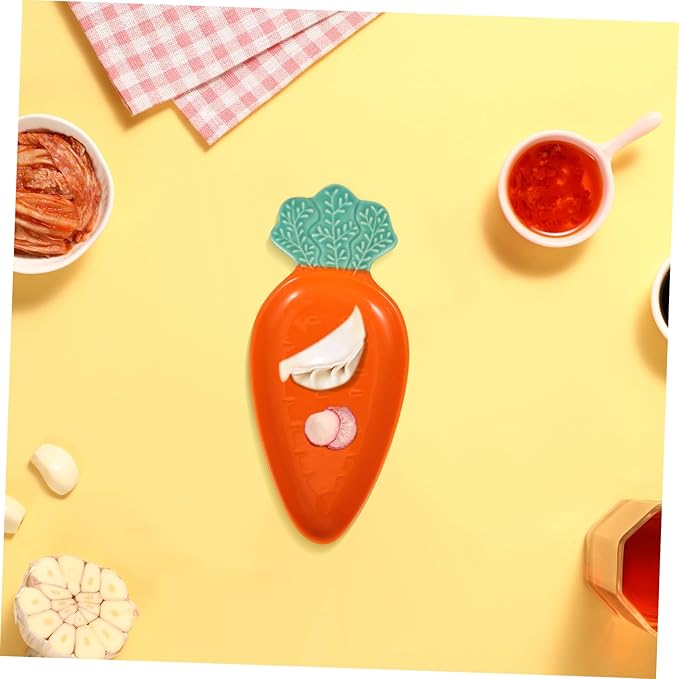 Carrot Shape Sauce Bowl Ceramic Dipping Bowl Plate for Appetizers Sushi Snacks