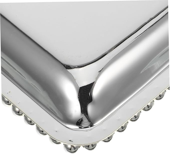 Cabilock Vintage Iron Serving Tray for Desserts Snacks and Drinks Multipurpose Decorative Platter for Home Parties and Coffee Table Decor