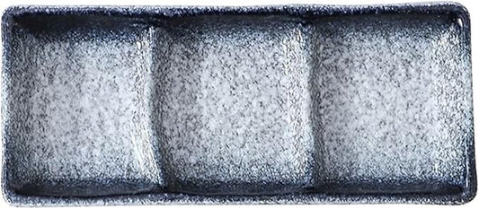 Appetizer Plate Ceramic Three Grid Sauce Dish Appetizer Serving Tray Vinegar Soy Mustard Sushi Snack Dish Dipping Bowl Kitchen Tableware Snack Plate Sauce Dipping Saucer