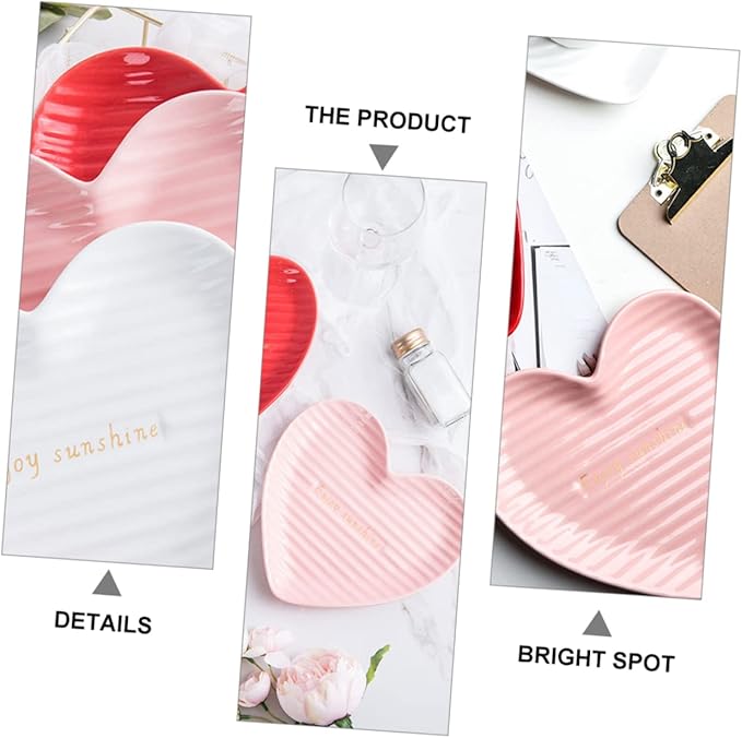 PRETYZOOM Heart Shaped Ceramic Steak Plate Food Serving Dish for Salads Desserts and More Romantic Dinners and Special Occasions and Unique Design