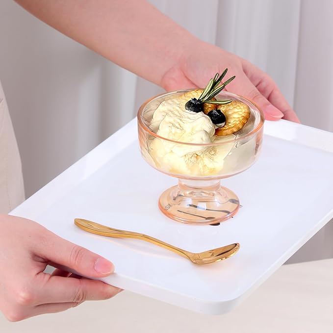 Buyer Star 5.63 Inch Ice Cream Spoon, Stainless Steel Shovel Spoon for 6, Mirror-Polished and Dishwasher-Safe, Suitable for Ice Cream and Dessert, Gold