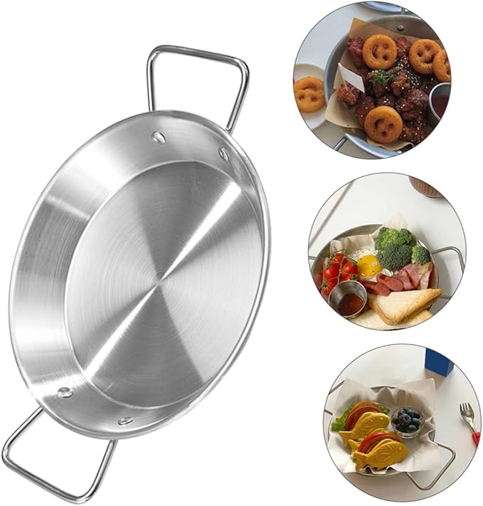 Stainless Steel Dinner Plate Party Serving Trays Snack Plate Salad Dish Kitchen Tableware Silver