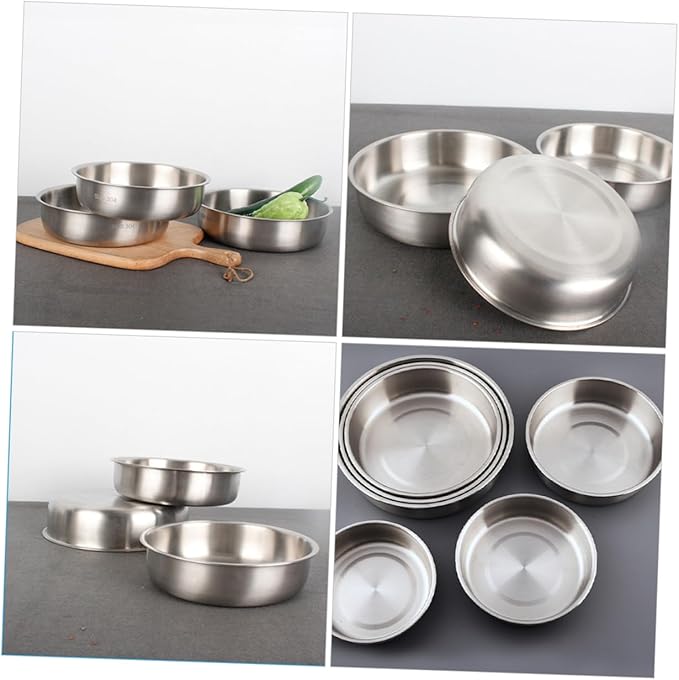 PRETYZOOM Stainless Steel Serving Tray Food Plate for Pasta Desserts Fruits Easy to Clean for Restaurants Buffets Parties
