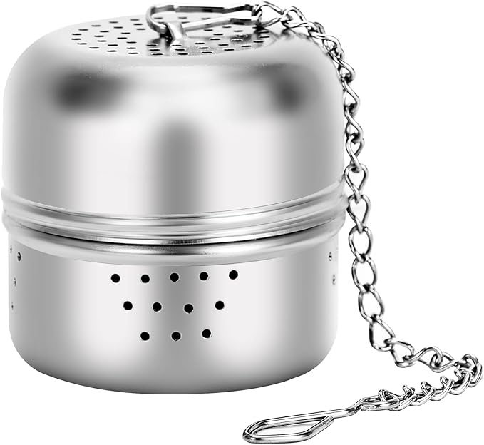 Leden Tea Ball Infuser for Loose Tea, Stainless Steel Strainer With Chain Hook, Steeper for Mug, Cup