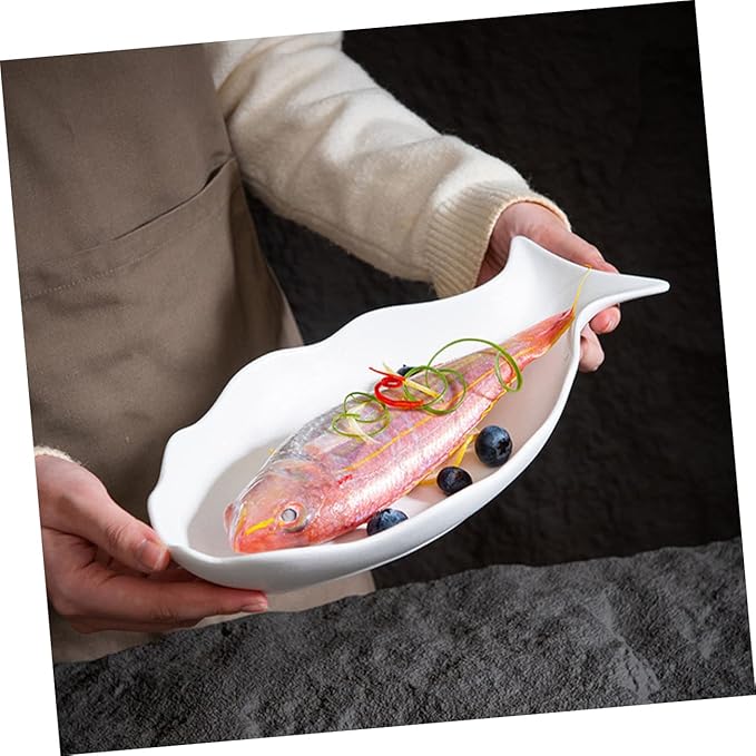 Unomor Ceramic Steamer and Roaster Plate Creative Shape Frosted Design for Home and Restaurant Decorative Appetizer Stand