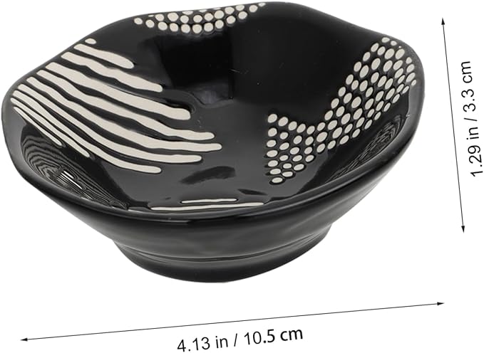 PRETYZOOM 4pcs Ceramic Sauce Dishes Fruit Plate Vinegar Dish Appetizer Plate Charcuterie