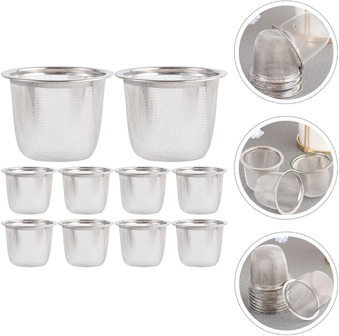 Hemoton Stainless Steel Tea Filter Fine Mesh Tea Infuser Strainer for Loose Leaf Brewing Compact 2.8 Inch Kitchen Tool