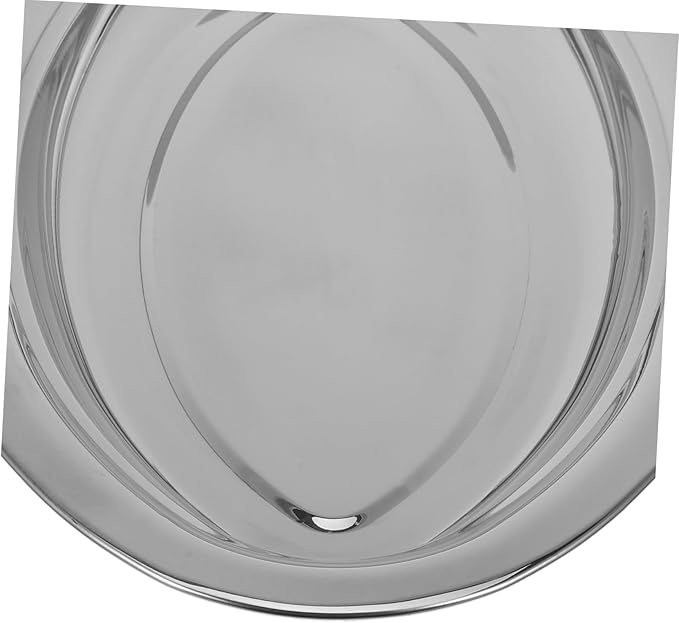 Healifty 1Pc Stainless Steel Oval Serving Tray Multi Function Pastry and Snack Plate for Desserts Fish and Fries Easy to Clean for Parties and Entertaining