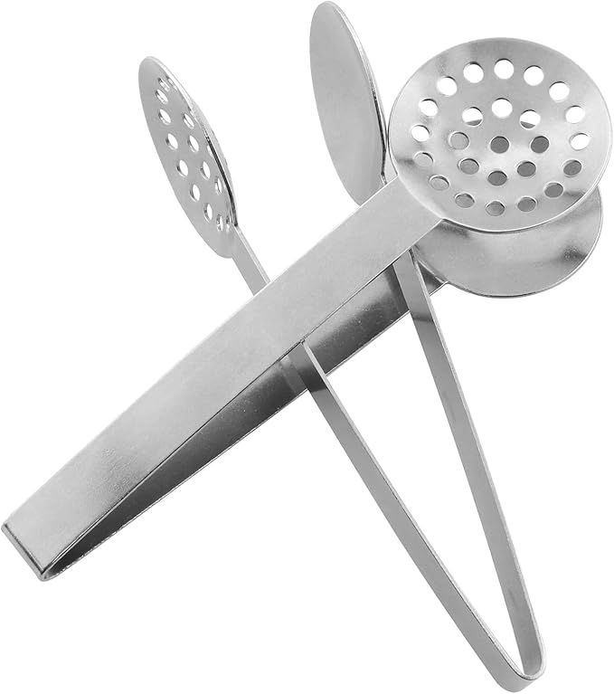 Teabag Squeezer 2PCS Stainless Steel Tea Bag Tongs Strainer Round Teabag Holder Gadget
