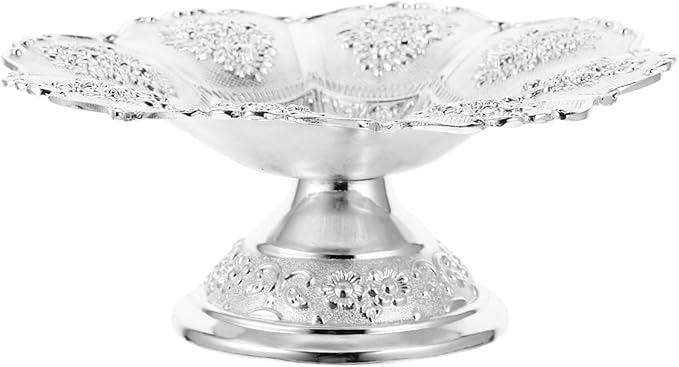 Mikinona European Style Luxury Metal Fruit Serving Tray Decorative Dish for Fruits Snacks and Nuts Compact Design for Home Parties and Gatherings