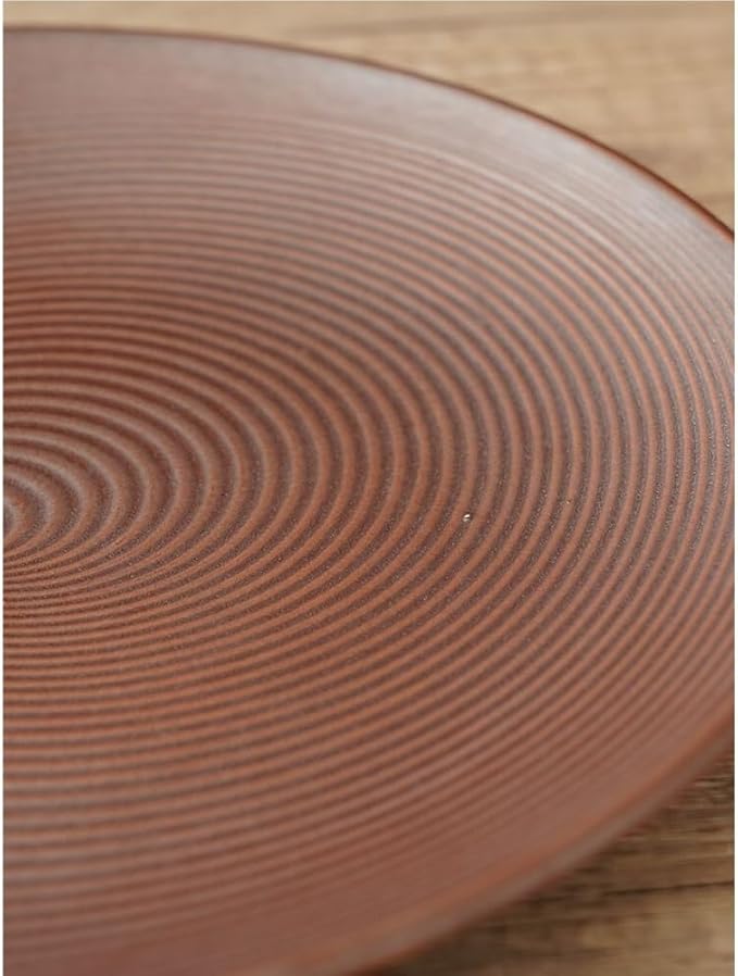 Dessert Plates Simple Ceramic Round Plate European Flat Plate Brown Dish Plate Pasta Plate Steak Plate Creative Western Food Plate Dinner Tableware