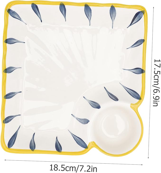 ABOOFAN Meal Plate Ceramic Plate Dipping Dish Platter for Serving Food Home Restaurant