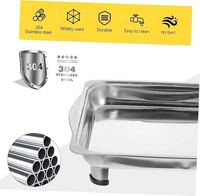 Mobestech Stainless Steel Buffet Serving Tray Food Holder for Parties Kitchen Events Lightweight and Comfortable for Snacks Appetizers Dishes