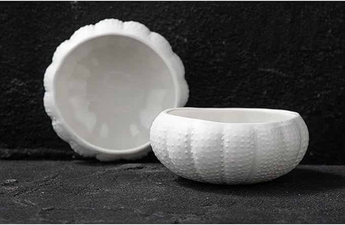 Sauce Dish Creative Oyster Shell Shape Ceramic Plate Upscale Restaurant Personalized Dessert Plate Dipping Bowl Appetizer Plate Snack Plate(A)