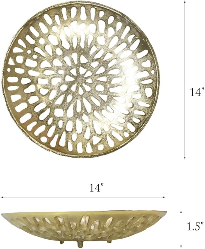 BBH Home's Handmade Gold Novelty Shaped Aluminium Tray 5.51 x 5.51 x 1.37 AMBBVK063AB2020