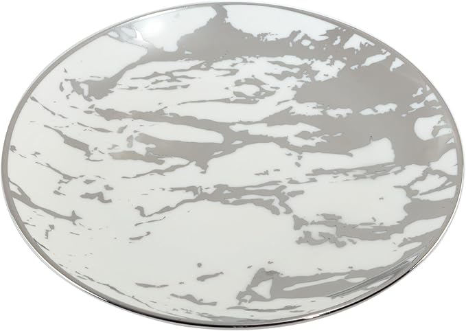 Certified International Matrix Silver Plated 6" Luncheion/Canape Plates Set of 6 Assorted Designs