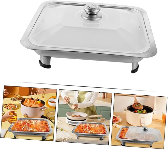 Veemoon Buffet Serving Tray with Lid Chafing Dish for Catering Food Serving Tray for Parties Gatherings and Events