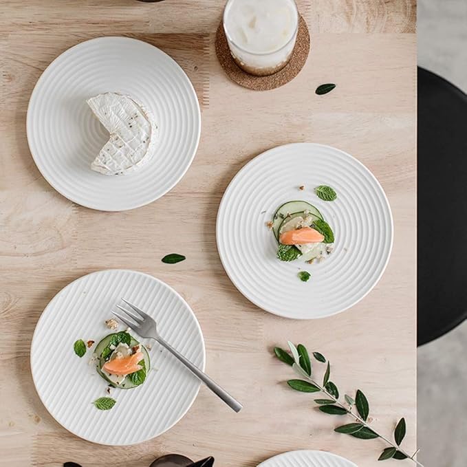 Ceramic cutlery salad bowl Appetizer Plate Ceramic Snack Plate Pastry Plate Snack Plate Fruit Plate Unique White Plate Cake Plate Coaster Set Tableware small bowl (Color : B)