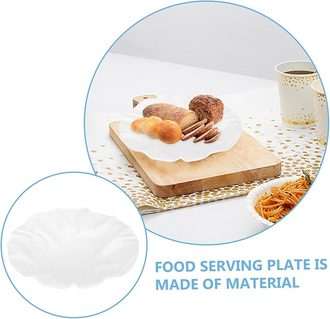 Alipis Ceramic Plate White Dinnerware Salad Plates Snack Serving Trays for Wedding Banquet Hotel Multi-function Dessert